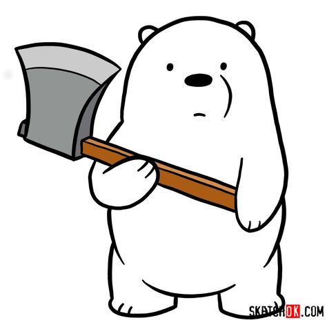 How to draw Ice Bear with an axe | We Bare Bears - Step by step drawing tutorials Easy Drawing Guides, Drawing Guides, Ice Bear, We Bare Bears, Bare Bears, Learn How To Draw, Easy Drawing, To Draw, Bears