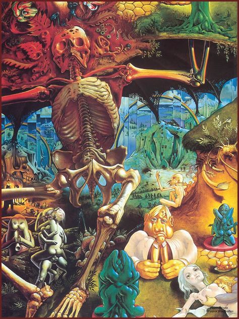 Patrick Woodroffe, surrealism, surrealistic paintings, surrealist art / Anatomical <3 Horror Vacui, 70s Sci Fi Art, Arte Peculiar, Psy Art, Lowbrow Art, Surrealism Painting, Pop Surrealism, Visionary Art, Trippy Art