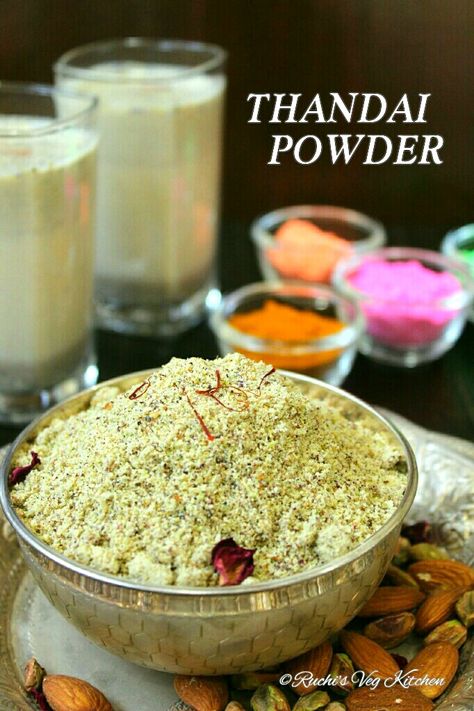 Thandai Recipes, Holi Recipes, Vegetarian Platter, Masala Powder Recipe, Maha Shivratri, Powder Recipe, Vegetarian Recipes Healthy, Healthy Vegetarian, Healthy Ingredient