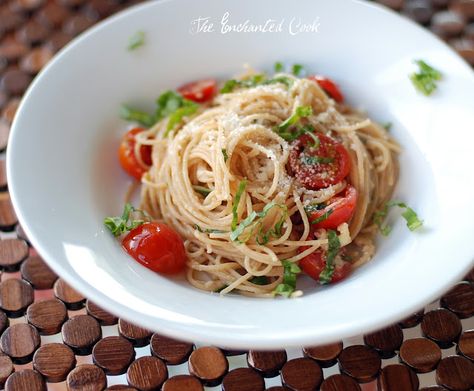 Summer Garden Pasta, Garden Pasta, Ina Garten Recipes, Garlic Pasta, Summer Pasta Salad, Tasty Pasta, Angel Hair, Summer Garden, Pasta Dishes