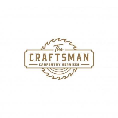 Vintage retro craftsman carpentry logo P... | Premium Vector #Freepik #vector #logo #vintage #label #wood Carpentry Logo Design, Appliance Repair Logo, Carpentry Logo, Carpenter Logo, Tool Logo Design, Wood Logo Design, Handyman Logo, Tools Logo, Garage Paint