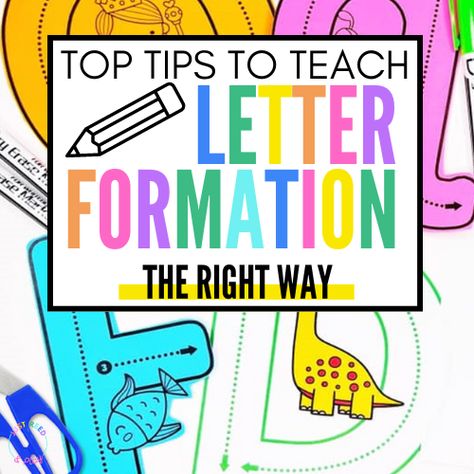 Teach your preschool or kindergarten children proper letter formation with these fun and engaging hands-on letter ideas. Help children learn to write letters of the alphabet with the ideas in this post! Teaching Letter Formation Kindergarten, Helping Preschoolers Learn Letters, How To Teach Writing Letters, Learn To Write Letters, Letter Formation Worksheets, Letter Formation Activities, Letter Reversals, Writing Folders, Pre Writing Activities