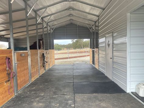 Carport Horse Barn, Horse Barn Interior, Small Horse Barns, Barn Remodel, Diy Horse Barn, Cattle Barn, Horse Barn Ideas Stables, Horse Barn Plans, Horse Facility