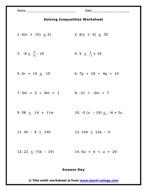 Click to Print! Linear Inequalities Worksheet, Inequalities Worksheet, Inequality Word Problems, Seventh Grade Math, Solving Inequalities, Linear Inequalities, Algebra Problems, College Math, Math Tutoring