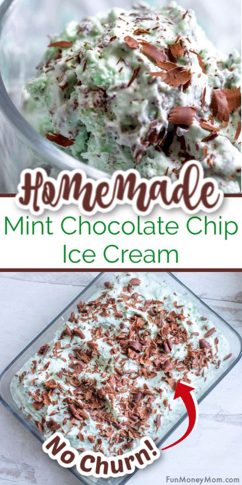 No Churn Ice Cream Recipe - This mint chocolate chip ice cream is perfect for summer! It's an easy dessert with the mouthwatering combination of mint and chocolate! If you're looking for an ice cream recipe that everyone will love, you've got to try this! #mintchocolatechipicecream #minticecream #icecream #nochurnicecream #icecreamrecipe #homemadeicecream #easydessert #dessertrecipe Homemade Mint Chocolate Chip Ice Cream, Strawberry Cake Mix Cookies, Mint And Chocolate, Mint Chocolate Chip Ice Cream, Homemade Tea, Mint Ice Cream, Mint Chocolate Chip, Homemade Ice Cream Recipes, Chocolate Chip Ice Cream