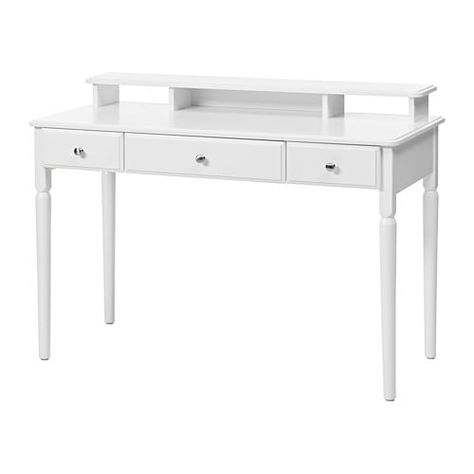 TYSSEDAL Dressing table IKEA Plenty of space for your daily makeup and styling. Smooth running drawer with pull-out stop. Ikea Syvde, Syvde Dressing Table, Tyssedal Ikea, Brimnes Dressing Table, Ikea Tyssedal, Ikea Dressing Table, Malm Ikea, Malm Dressing Table, Painted Table Tops