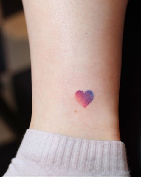 Love Small Tattoo, Tattoo Designs For Neck, A Bird Tattoo, Purple Heart Tattoos, Tattoo Ideas For Woman, Heart Tattoo Ankle, Paper Plane Tattoo, Small Tattoo Design, Small Colorful Tattoos