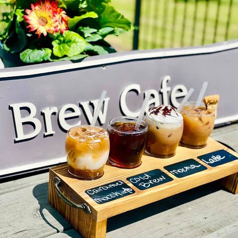 Coffee Flights, Food Plating Design, Wine Hot Chocolate, Coffee/wine Bar, Opening A Coffee Shop, Beer Flight, Brunch Cafe, Coffee Shop Business, Coffee Board