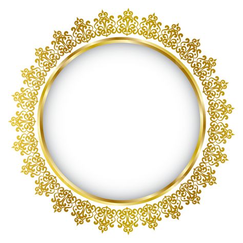 Golden Circle Frame Png, Golden Round Frame Png, Round Circle Png, Gold Circle Frame Png, Round Graphic Design, Elements For Graphic Design, Design Png Graphics, Png Frame Design, Frame Work Design