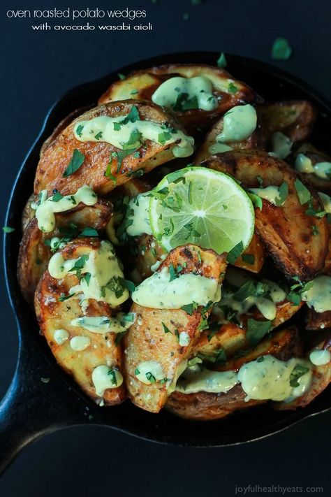 Oven Roasted Potato Wedges, Jalapeno Recipes Appetizers, Shrimp Guacamole, Wasabi Aioli, Friendsgiving Recipes Appetizers, Quick Easy Dinner Ideas, Pilsbury Recipes, Guacamole Bites, Dinner Recipes Quick