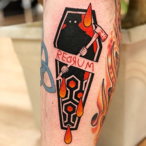 Chase Martines posted on Instagram: “I’m not going crazy. You’re going crazy! Always love doing The Shining inspired pieces.…” • See 975 photos and videos on their profile. Traditional Tattoo Coffin, House Tattoos, Stephen King Tattoos, Haunted House Tattoo, Horror Things, Tattoo Designs Unique, Inspiring Tattoos, Tiger Tattoo Sleeve, Goth Things