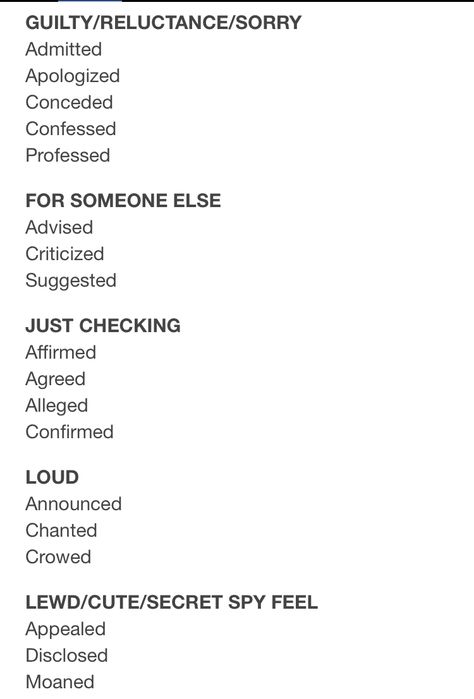 Said In Other Words, Said Replacements, Replacements For Said, Things To Say Instead Of Said, Words For Asked, Jealousy Writing Prompts, Another Word For Said, Words To Replace Said, Other Words For Said