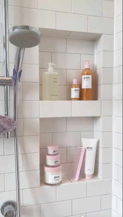 Laemekiia | Lifestyle Content Creator Girly Bathroom, Pink Pilates Princess, Pink Pilates, Shower Organization, Aesthetic Bathroom, Pilates Princess, Shower Skin Care, Bathroom Inspiration Decor, Girls Bathroom