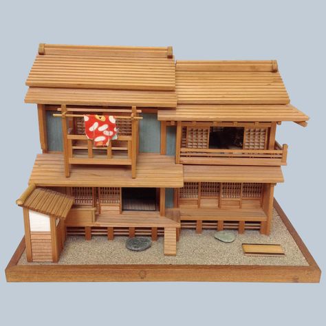 Japanese Dollhouse, Japanese Vibe, Japanese Miniature, Japanese House Design, Wood Miniature, Japanese Tea House, Traditional Japanese Architecture, Japanese Shrine, Traditional Japanese House