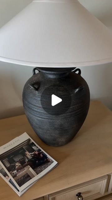 Table Lamp Makeover Diy, Turn Vase Into Lamp Diy, Table Lamp Makeover, Lamp Transformation, Chalk Paint Table, Turned Vase, Diy Table Lamp, Black Chalk Paint, Lamp Makeover