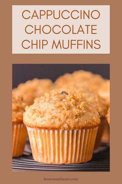 Cappuccino Chocolate Muffins Recipe Cappuccino Muffins Recipes, Cappuccino Muffins, Chocolate Muffins Recipe, Chocolate Chip Muffins Recipe, Drop Cookie, Chocolate Chip Muffin Recipe, Yogurt Muffins, Chocolate Muffin Recipe, Chocolate Cappuccino