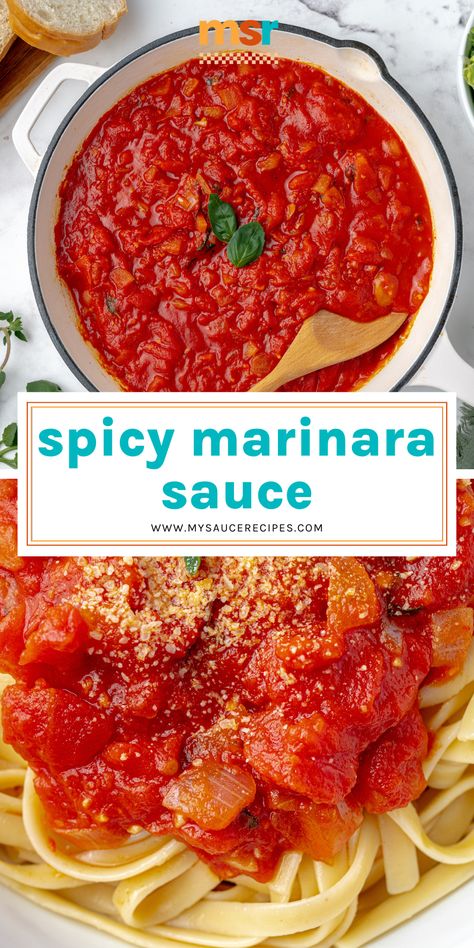 Spicy Marinara Sauce, Spicy Pasta Sauce, Red Pepper Pasta Sauce, Best Sauce Recipe, Red Sauce Recipe, Red Pasta, Spicy Pasta, Marinara Sauce Recipe, Red Sauce Pasta