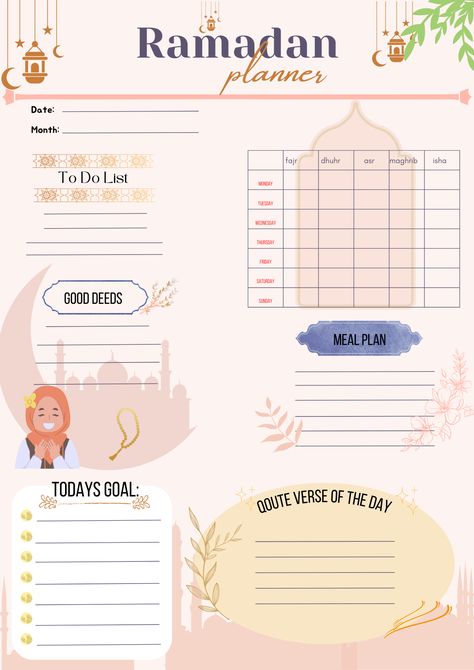 Ramadan Planner for 2024 plrplanner Event Organizer Planners, Planners 2024, Business Planner Organization, Ramadan Planner, Bill Planner, Wedding Organizer Planner, Digital Weekly Planner, Sticker Organization, Print Planner