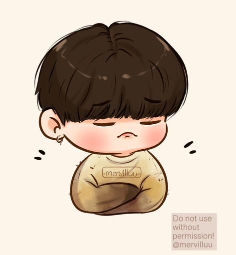 Yoongi Pouting, Bts Cartoon, Bts Chibi, Bts Fans, Digital Art Tutorial, Bts Twt, Bts Fanart, Bts Suga, Sticker Art