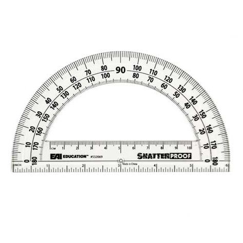 6" ShatterProof Protractor: Clear - Set of 10 - Web Exclusives | EAI Education Protractor Ruler, Coco Pops, Christmas Shoebox, Cool School Supplies, Academic Validation, School Accessories, Measuring Tools, Hardware Tools, Freshman Year