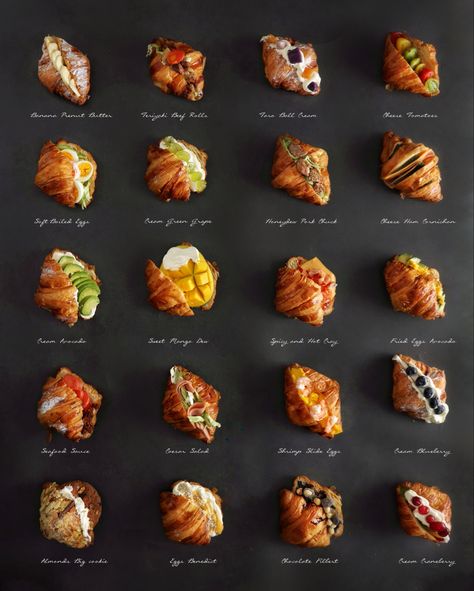 Food For Cafe, Cafe Snacks Ideas, Croissant Packaging, Cafe Food Ideas, Sandwich Photography, Croissant Sandwich, Croissant Recipe, Food Menu Design, Catering Food