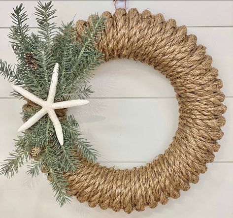 Our Newport rope wreath is a customer favorite and so versatile! Keep it simple with our signature ribbon or add a custom touch with one of our accessories and make it your own! We feature new accessories every season so you can enjoy your wreath all year long! Key Features: Available in 16" and 21" Made of durable rop Beach Theme Christmas Wreath, Pumpkin Accessories, Farm Wreath, Rope Wreath Diy, Twine Wreath, Pool Noodle Wreath, Beaded Wreath, Starfish Wreath, Beach Farmhouse