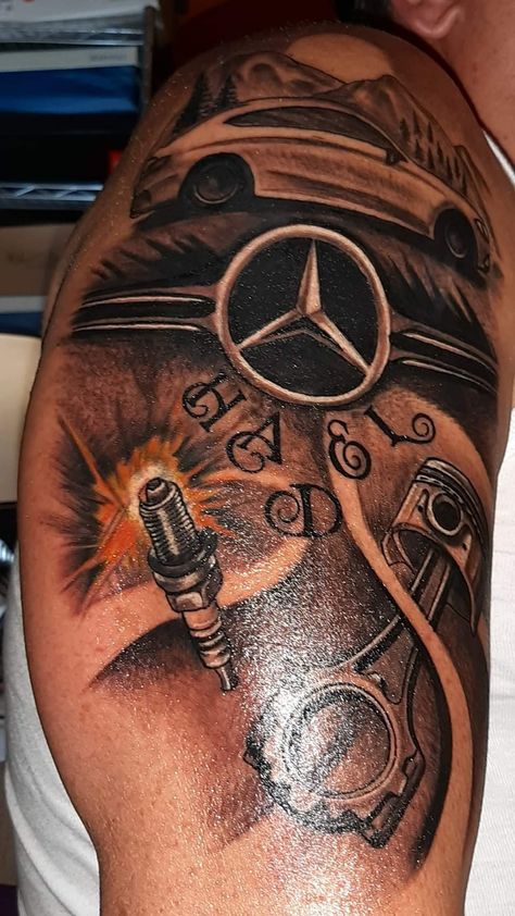 Mercedes Benz Tattoo, Mercedes Tattoo, Benz Tattoo, Mythology Tattoos, Tattoos For Guys, Tattoos, Pins, Quick Saves