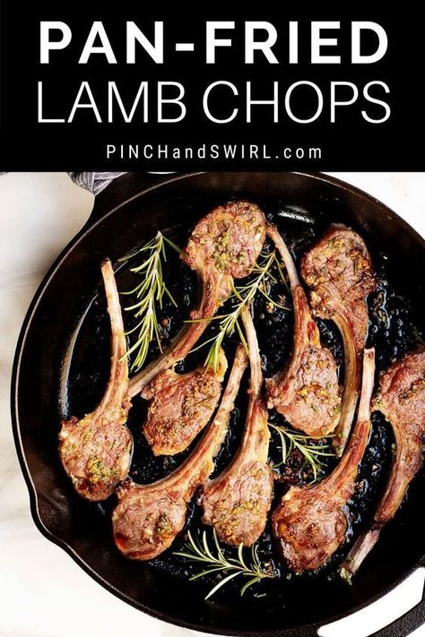 Pan-Fried Lamb Chops Fried Lamb Chops, Grilled Lamb Chop Recipes, Easy Lamb Recipes, Lamb Loin Chops, Grilled Lamb Chops, Lamb Chop Recipes, Lamb Ribs, Grilled Lamb, Rosemary Garlic