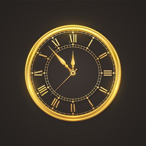 Vector golden shiny watch with countdown... | Premium Vector #Freepik #vector #gold-clock #gold-watch #2021-gold #old-clock Digital Clock Design, Anime Face Drawing, Golden Wallpaper, Bts Wallpaper Desktop, Roman Numeral Clock, Jewellery Photography Inspiration, Watches Logo, Gold Clock, Best Nature Images