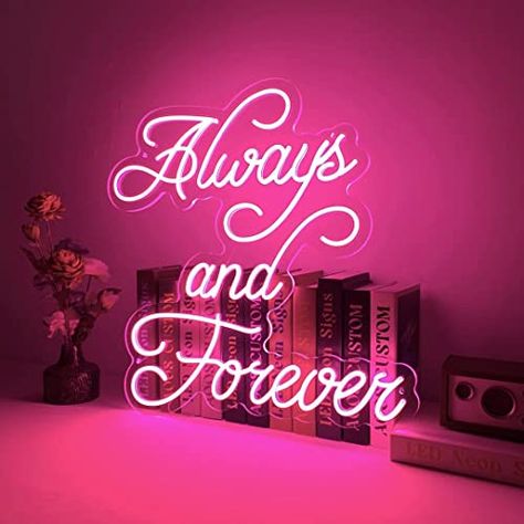 Always And Forever Neon Signs for Wall Decor, Neon Lights for Bedroom Decor, Home Decor, Aesthetic Room Decor, Wedding Decor, Party Lights, Bathroom Decor, Kitchen Decor Forever Neon Sign, Neon Lights Bedroom, Restaurant Bar Decor, Always Forever, Wood Boards, Bar Coffee, Beautiful Quote, Gifts For Children, Game Rooms