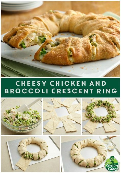 Cheesy Chicken and Broccoli Crescent Ring using Green Giant veggies. Create a new family favorite from the classic combination of chicken and broccoli. This easy dish only takes 6 ingredients and 15 minutes to prep. Cheesy Chicken And Broccoli, Crescent Roll Recipes Dinner, Chicken Broccoli Cheese, Face Moisturizer For Dry Skin, Crescent Recipes, Cerave Moisturizing Cream, Pillsbury Recipes, Crescent Ring, Pampered Chef Recipes