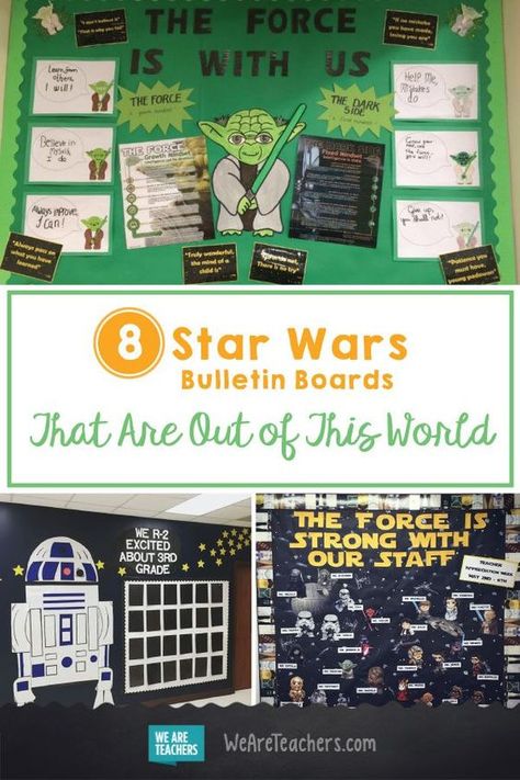 8 Star Wars Bulletin Boards That Are Out of This World: These ARE the boards you are looking for! Get your classroom ready for back to school with these awesome ideas that would make Yoda or Darth Vader proud. Classroom Seating Ideas, Star Wars Classroom Theme, Space Theme Classroom, Star Wars Classroom, Disney Classroom, Star Wars Decor, Star Wars Quotes, School Bulletin Boards, Star Wars Wallpaper