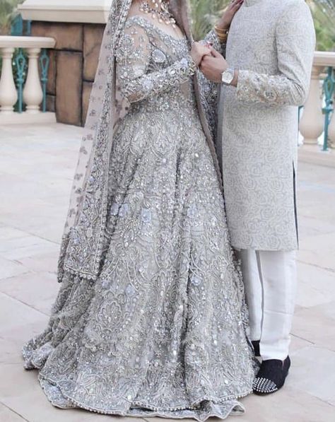 Silver Valima Dress, Walima Dresses Pakistani Brides, Walima Dresses Pakistani, Nikah Dresses, Nikkah Bride Dress, Nikkah Bride, Engagement Saree, Bridal Couture Week, Pakistani Bridal Dress