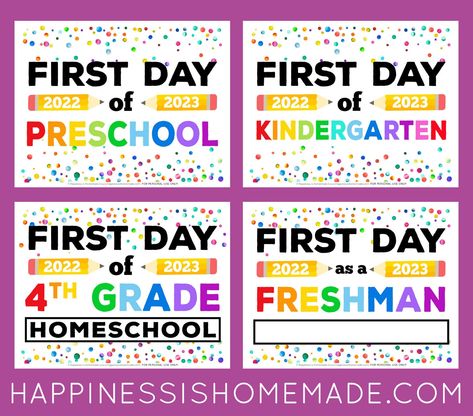 Quick Gift Ideas, First Day School Sign, Free School Printables, Back To School Signs, First Day Of School Signs, Printable Signs Free, First Day Of School Fits, Learning Preschool, 11th Grade