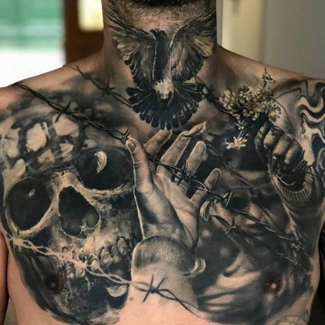 Chest Piece Tattoo Men Design, Chest Tattoo Men Ideas, Tattoo Men Ideas, Klagenfurt Austria, Alas Tattoo, Headdress Tattoo, Full Chest Tattoos, Lion Tattoo Sleeves, Simple Tattoos For Guys