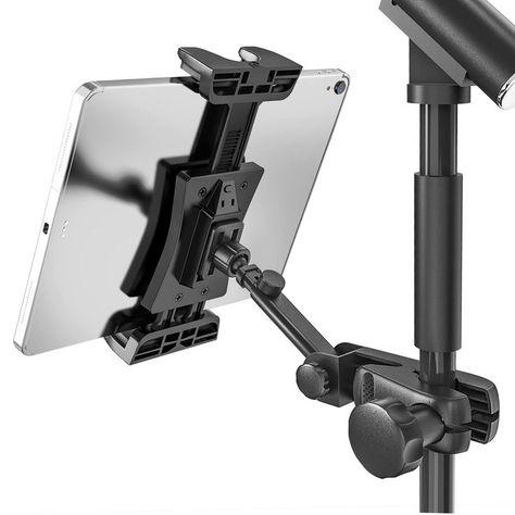 Tablet Holder for Microphone Stand, Jubor iPad Mic Music Stand Holder Mount Smartphone Tablet Mic Stand for Sheet Music Fits Devices from Screen Size 4.7 to 12.9 Inches Stand Mic, Ipad Mount, Tablet Amazon, Tablet Mount, Mic Stand, Iphone Holder, Ipad Holder, Microphone Stand, Music Stand