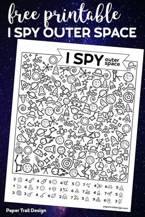 Space 2nd Grade, Space Theme Speech Therapy, Outer Space Speech Therapy Activities, Space Themed Games, Road Trip Summer, Paper Trail Design, Outer Space Art, Space Unit, I Spy Games