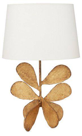 Jane Petal Table Lamp, Gold - Visual Comfort for One Kings Lane  - Brands | One Kings Lane Table Lamp Gold, Bamboo Floor Lamp, Pedestal Side Table, Lamp Gold, Gold Lamp, Cube Ottoman, Elephant Logo, Gold Table Lamp, Gold Table