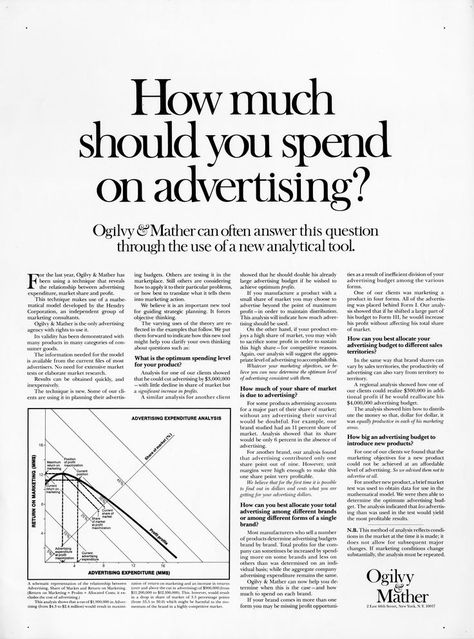 How much should you spend on advertising? #OgilvyArchives Advertising Quotes Marketing, Purina Dog Food, Copywriting Ads, Ogilvy Mather, Advertising Quotes, Clever Advertising, Advertising Methods, Marketing Copywriting, Beauty Advertising