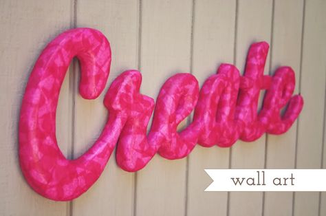 Hawthorne and Main: 21+ Amazing DIY Styrofoam Projects Styrofoam Wall Art, Styrofoam Crafts, Wall Art Tutorial, Word Wall Art, Love Wall Art, Crafty Craft, Mod Podge, Diy Wall Art, Diy Wall