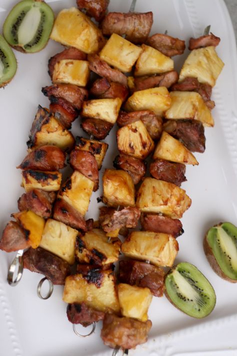 Grilled Pork Pineapple Kabobs- Pick ‘n Save Recipes #MyPicknSave #CollectiveBias#shop Marinade For Pork, Pork And Pineapple, Pork Pineapple, Shish Kebabs, Pineapple Kabobs, Pork Kabobs, Pork Skewers, She Cooks, Pineapple Pork