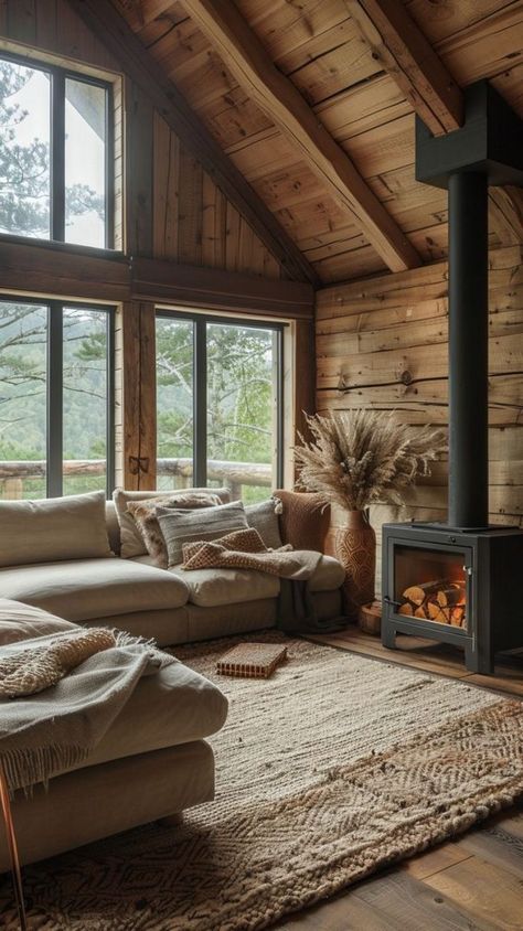 https://decomagz.com/cozy-elegance-60-scandinavian-cabin-interior-design-youll-love/ Pine Wood House Interior, Scandinavian Cabin Interior, Cabin Interior Ideas, Scandinavian Cabin, Cabin Interior Design, Log Cabin Interior, Cabin Living Room, Tiny House Loft, Farmhouse Kitchens