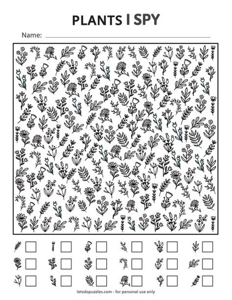 Free Printable I Spy Plants Worksheet Spy Games For Kids, Plants Worksheets, Puzzle Maker, Printable Games For Kids, I Spy Games, Spy Games, Printable Puzzles, Presentation Skills, English Teaching