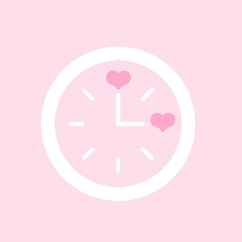 Pastel Pink Icons:), Heart App, Pink Clocks, Kawaii App, App Store Icon, Pink Icons, Apple Icon, Cute App, Phone Inspiration