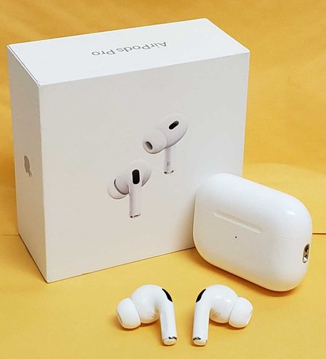 Apple AirPods Pro (2nd Generation) Wireless Ear Buds with USB-C Charging, Up to 2X More Active Noise Cancelling Bluetooth Headphones, Transparency Mode, Adaptive Audio, Personalized Spatial Audio Apple Headphone, Apple Airpods Pro, Apple Coloring, Airpod Pro, Apple Model, Buy Apple, Earbud Headphones, Active Noise Cancellation, Water Proof Case