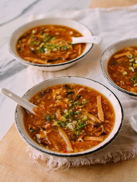 Hot And Sour Soup Recipe, Sour Soup Recipe, Hot Sour Soup, Chinese Food Recipes, Chinese Chicken Recipes, Woks Of Life, Comforting Soup, Best Chinese Food, Authentic Chinese Recipes