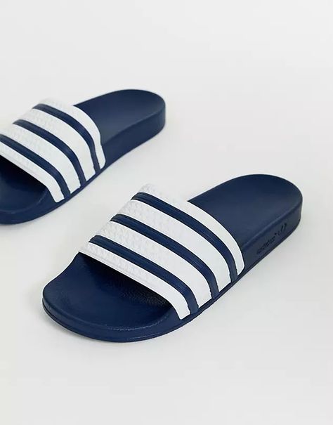 Addidas Slippers Flip Flops Men, Palm Slippers For Guys, Adidas Flip Flops, Adidas Slippers, Mens Sliders, Slide Sandals Outfit, Slides For Men, Men Flip Flops, Adidas Sandals