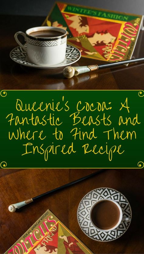 Hot Chocolate | Harry Potter Recipes | Fantastic Beasts | Witches, Wizards, and No-Maj alike will love our Fantastic Beasts inspired recipe for Queenie's Hot Chocolate! 2geekswhoeat.com Harry Potter Recipes, Geek Food, Harry Potter Food, Food Chocolate, Fantastic Beasts And Where, Hot Chocolate Recipes, Harry Potter Party, Harry Potter Fantastic Beasts, Inspired Recipes