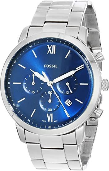 Amazon.com: Fossil Men's Neutra Quartz Stainless Steel Chronograph Watch, Color: Silver (Model: FS5384): Watches Fossil Watches For Men Stainless Steel, Fossil Watches For Men, Stylish Watches Men, Swiss Luxury Watches, Silver Model, Swiss Luxury, Blue Watches, Fossil Watch, Chronograph Watch Men