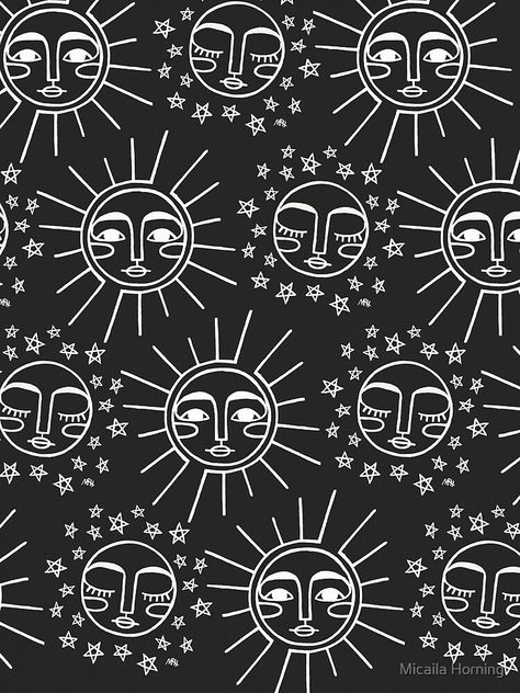 Sun And Moon Pattern, Sun Wallpaper, Moon Pattern, Moon Illustration, Celestial Art, Sun Art, Arte Inspo, Moon Art, Sun And Moon